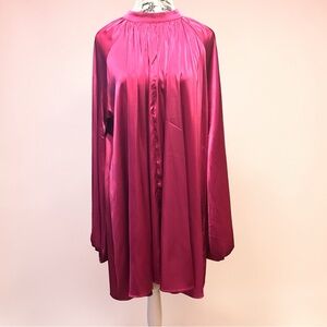 Silky Fuchsia Batwing Tunic Top
